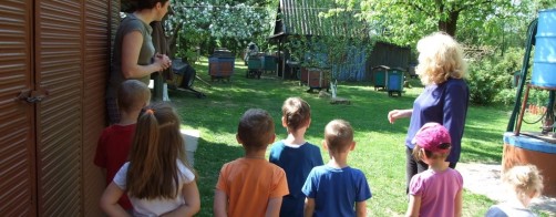Przedszkolaki w pasiece Janusza Kłysa