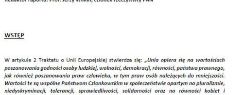 Raport środowiska naukowego PAN dotyczący integracji europejskiej i miejsca Polski w tym procesie